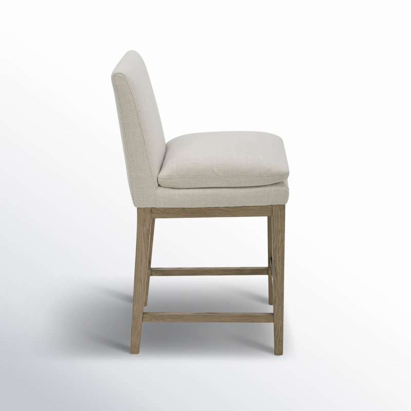 Bethea 26'' H Upholstered Counter Stool (Set of 2), Effie Linen Performance Linen
