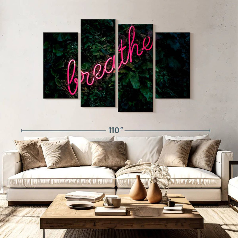 Enseigne néon Tergel Breathe, H 54 po x l 84 po