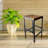 Modern Black 30 Inch Barstool with Durable Powder-Coated Iron Frame-1069919411