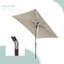 Parasol de marché rectangulaire éclairé 108 po x 72 po Sakira-194317932