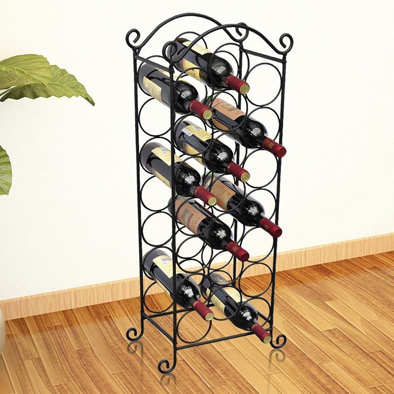 Floor Wine Bottle Rack in Black