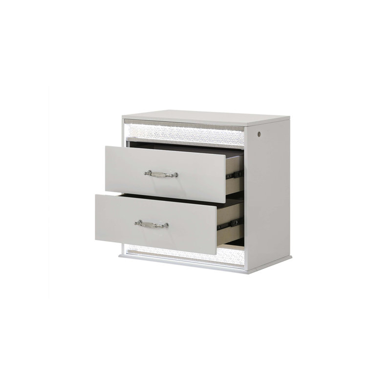 Table de chevet 2 tiroirs Glam