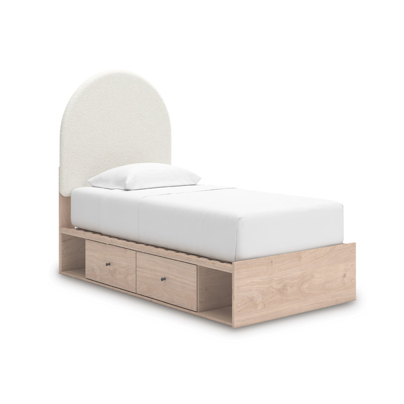 Lit simple à panneau avec rangement Saugus, Simple