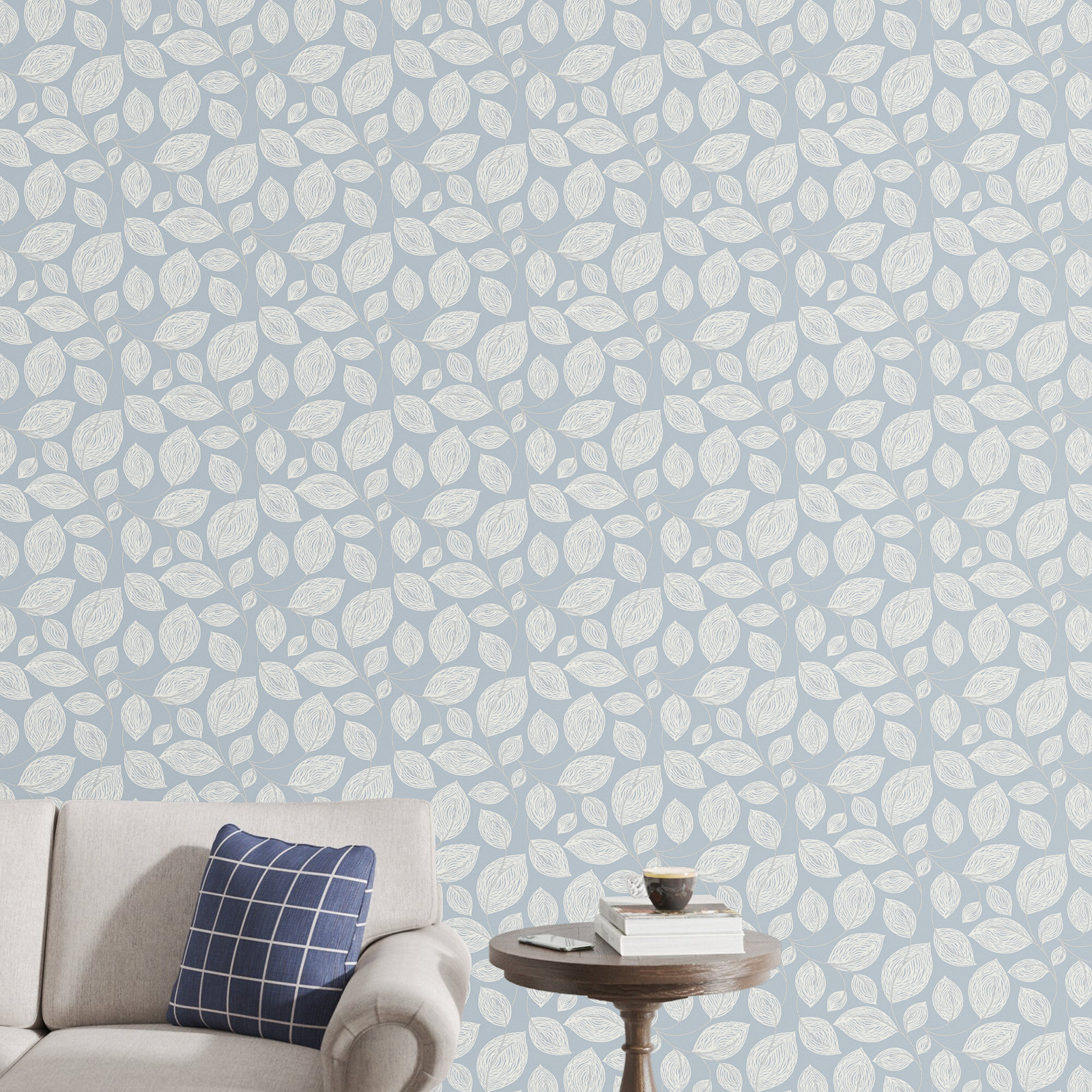 Seona Floral Wallpaper, Indigo Blue
