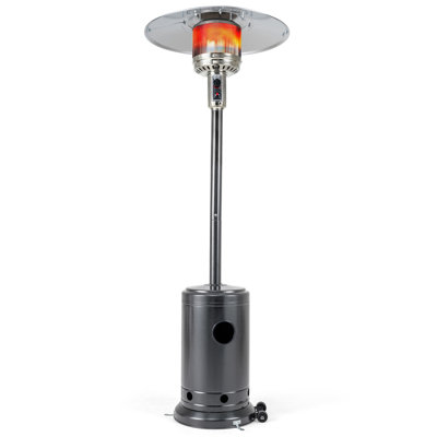 Chauffe-terrasse d'extérieur au gaz propane haute efficacité 50 000 BTU, brûleur en acier inoxydable résistant à la rouille et protection anti-basculement