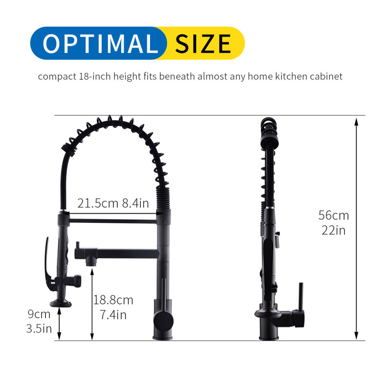 FLG Pull Down Kitchen Faucet, Black