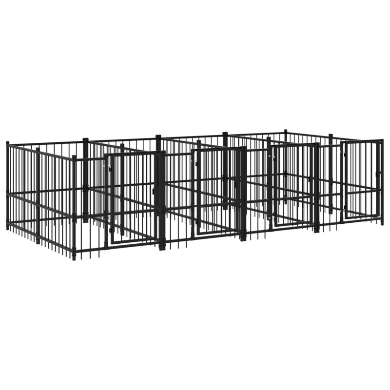 Finnegan Steel Kennel With Door, 100cm H x 388cm W x 193.5cm D
