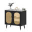 Meuble-lavabo sur pied en rotin 36 po avec lavabo en céramique 36 po-960384074