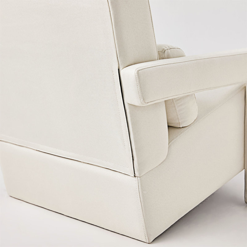 Kyrra Modern Upholstered Accent Chair With A Pillow, Beige Linen