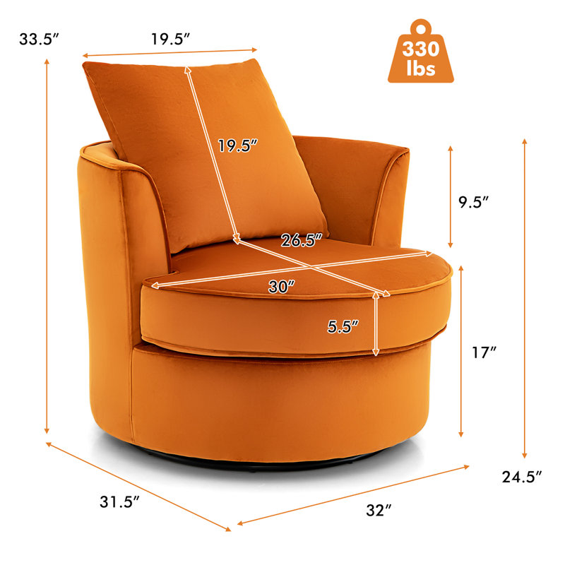 Fauteuil demi-tonneau pivotant