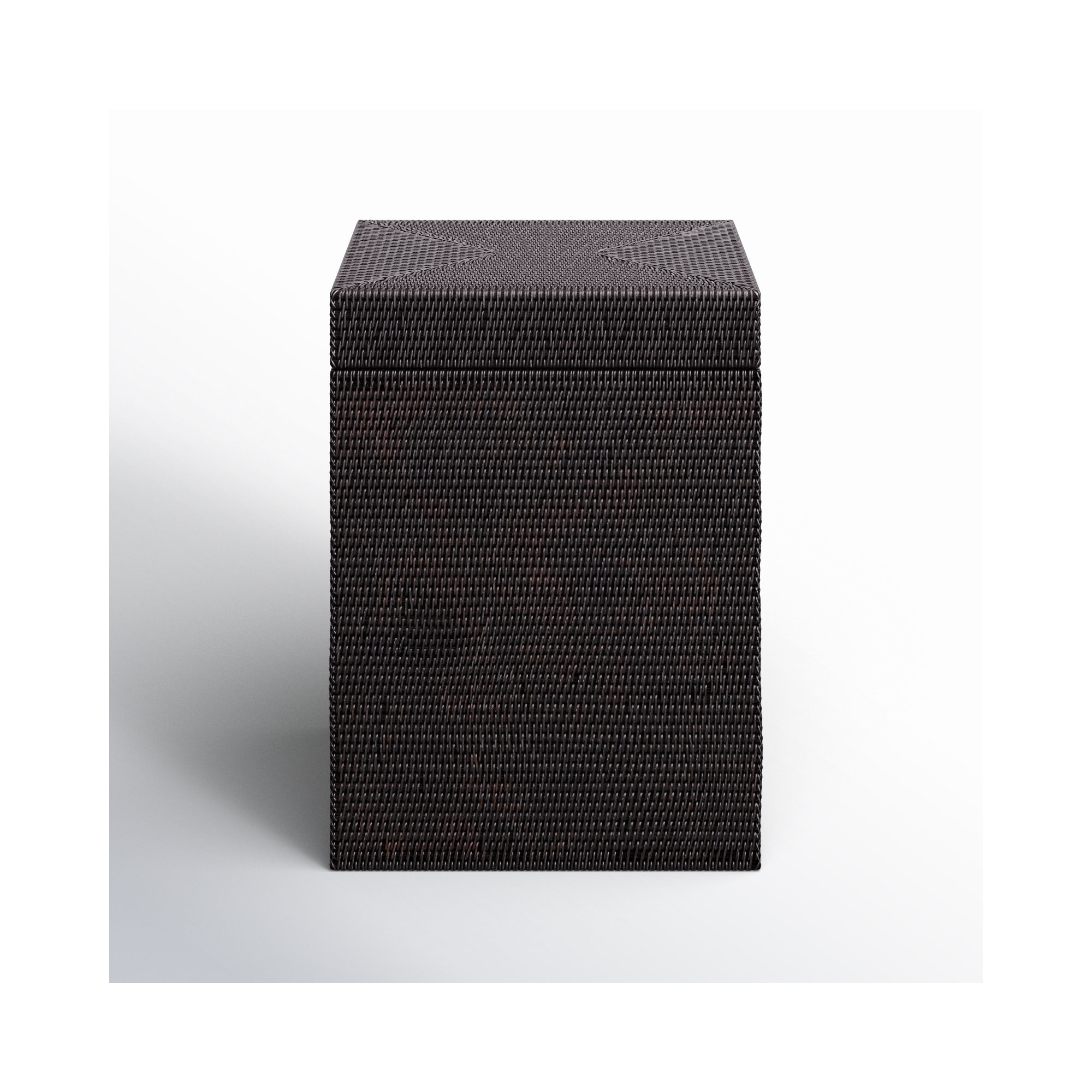 Rectangular Laundry Hamper with Hinged Lid, Tudor Black