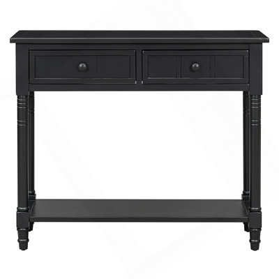 Traditional Console Table With Two Drawers And Bottom Shelf For Elegant Storage And Display