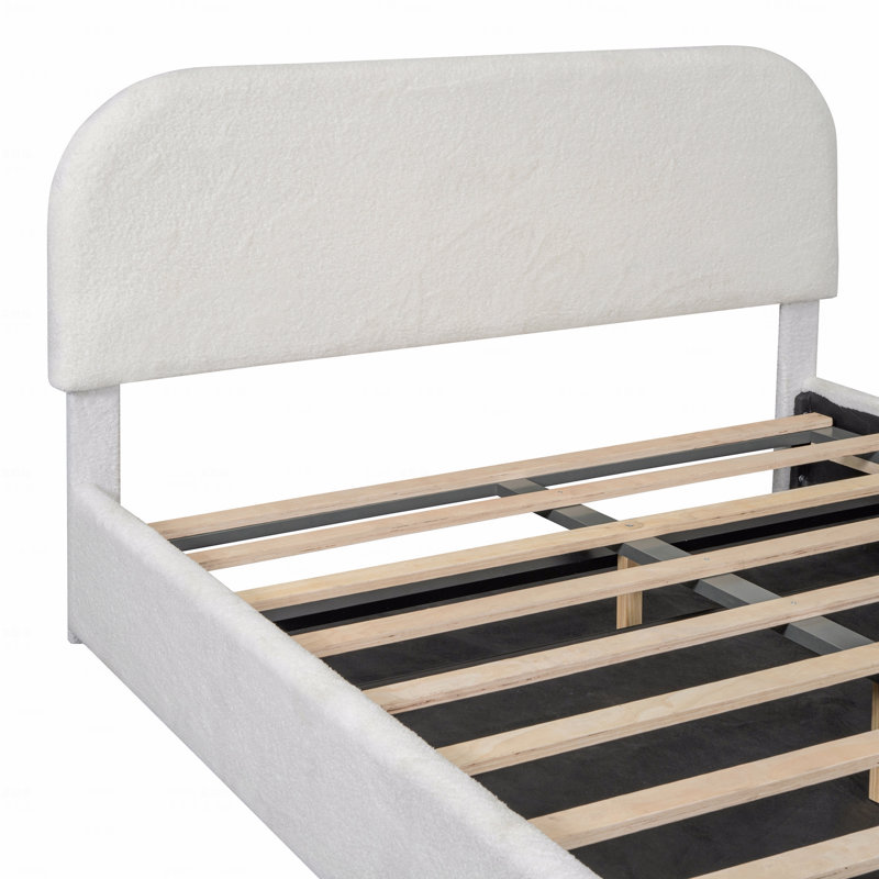 Grand lit plateforme tapissier Teddy, Grand lit