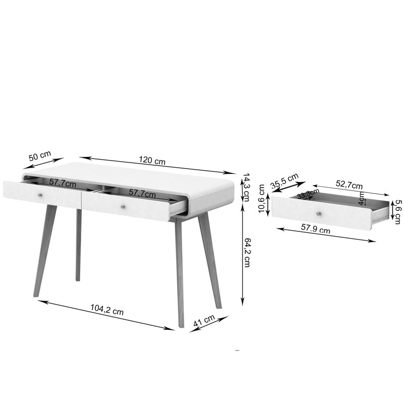 Justine Writing Desk, Grey