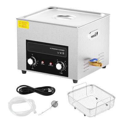 15L Stainless Steel Ultrasonic Cleaner with Heater and Timer, 40kHz Digital Sonic Cleaning Machine for Lab Tools, Metal Parts, and Auto Components