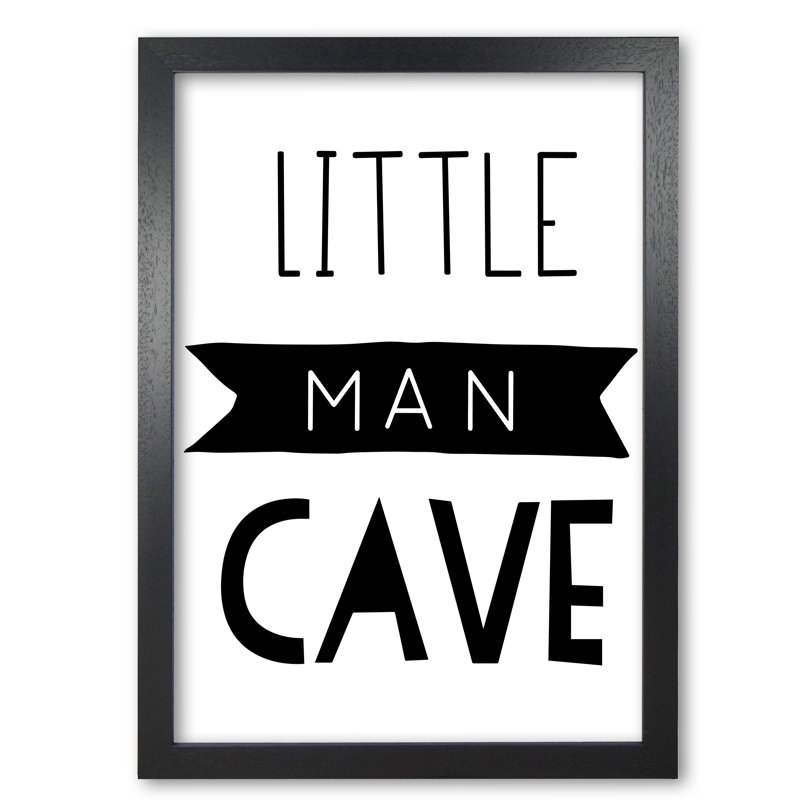 Little Man Cave Banner - Print, Black Grain Frame, 42 cm H x 30 cm W x 5 cm D