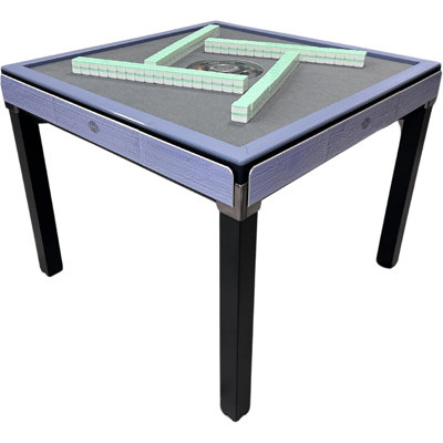 USA MJ Table Dining Table Style 4-Legs Automatic Mahjong Table in Purple Lavender Color. Utral-Thin Roller Coaster Style with 40mm Numbered Tiles Hard Table Cover