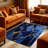 Blue Gold Geometric carpet-easy to clean, machine-washable, soft and comfortable; suitable for door mats, kitchens, living rooms, bedrooms, corridors, and laundry areas. Easy to clean, durable carpet for home decoration.-1940869231