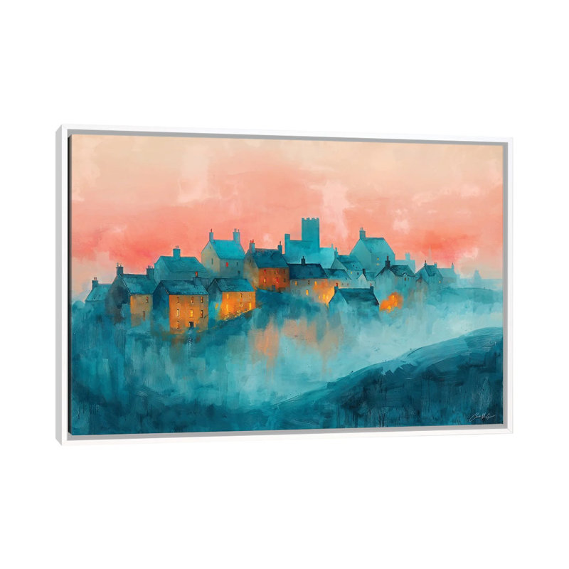 A Castle Town, Irlande. - Reproduction d'art mural encadrée, H 40 po x l 60 po, Reproduction encadrée sans passe-partout
