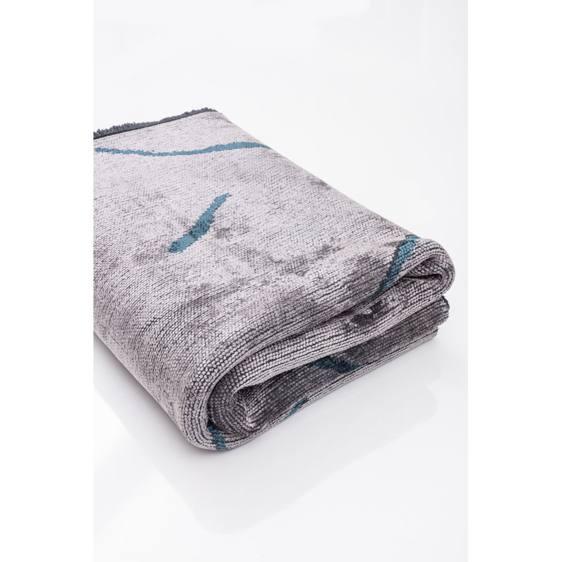 Rapture Blue/Gray Luxury Area Rug, Rectangle 7'10" x 11'2"