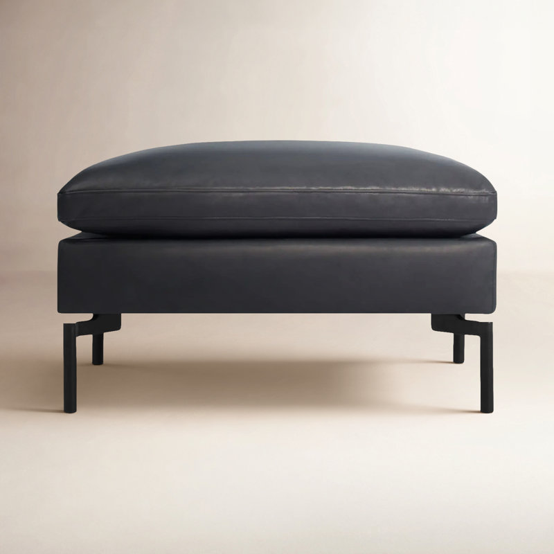 New Standard Ottoman, Granite Genuine Leather