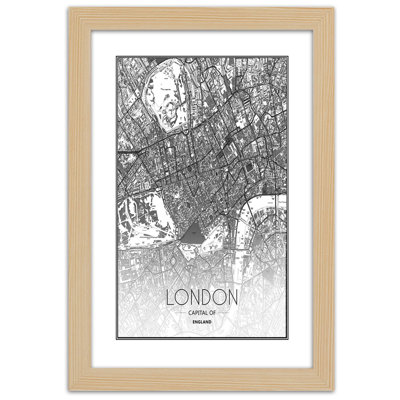 Plan of the City of London 1 Piece Single Picture Frame Wall Art