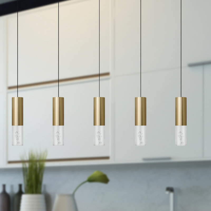 Rathi 5 - Light Kitchen Island Pendant, Brass