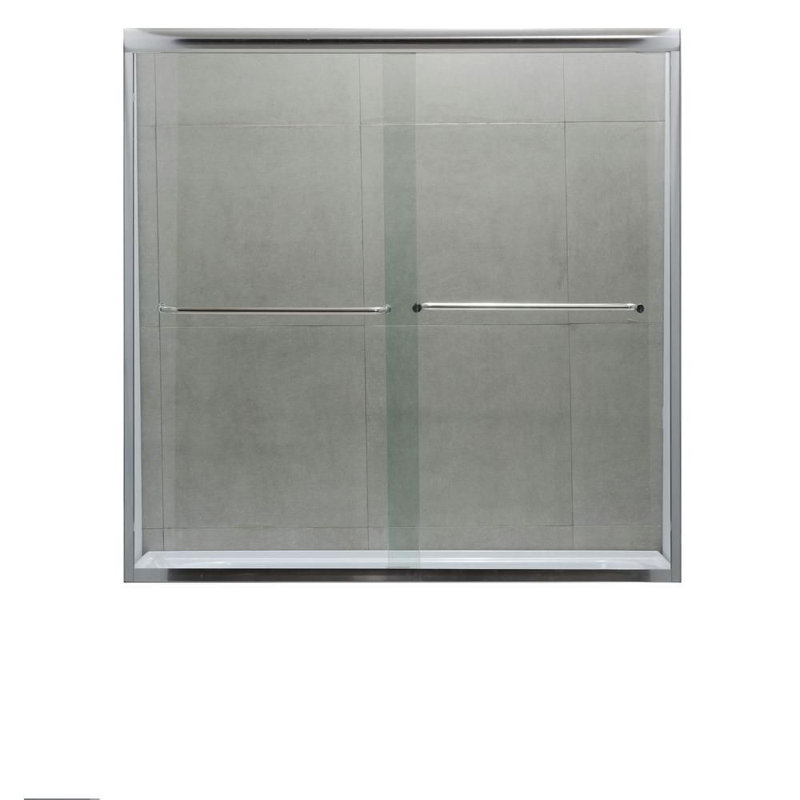 Lève-personne 60 po X 60 po Porte de douche semi-encadrée en chrome poli