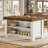 55" Farmhouse Kitchen Island Table With Storage & Seating