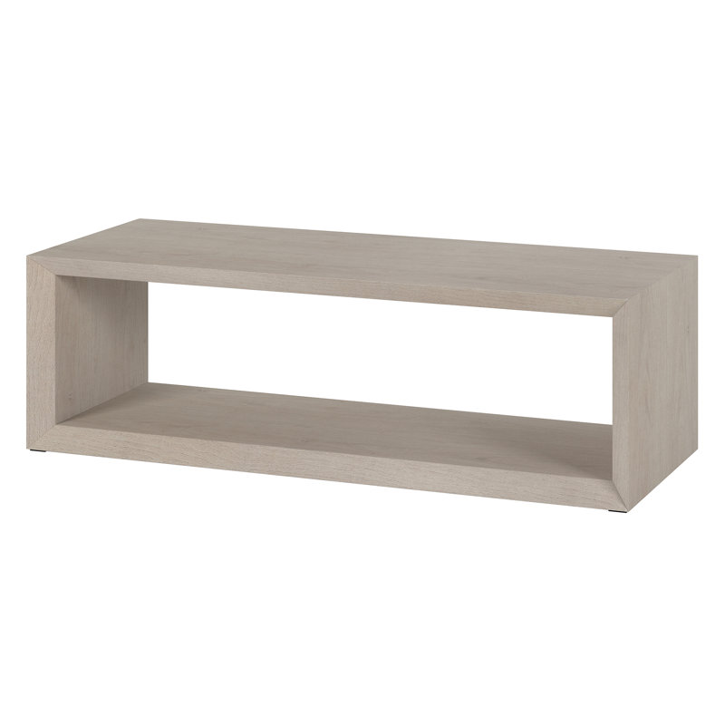 Samuelson Faux Wood Coffee Table With Shelf, 18" H x 58" L x 23.38" W, Alder White