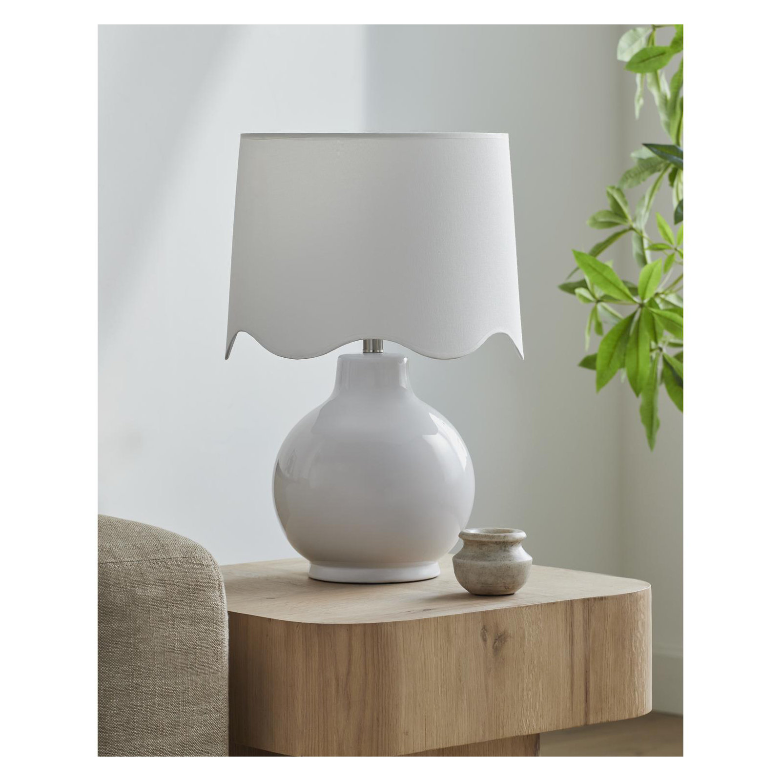 Maura Accent Table Lamp, White, White, 22"H x 15"W x 15"D