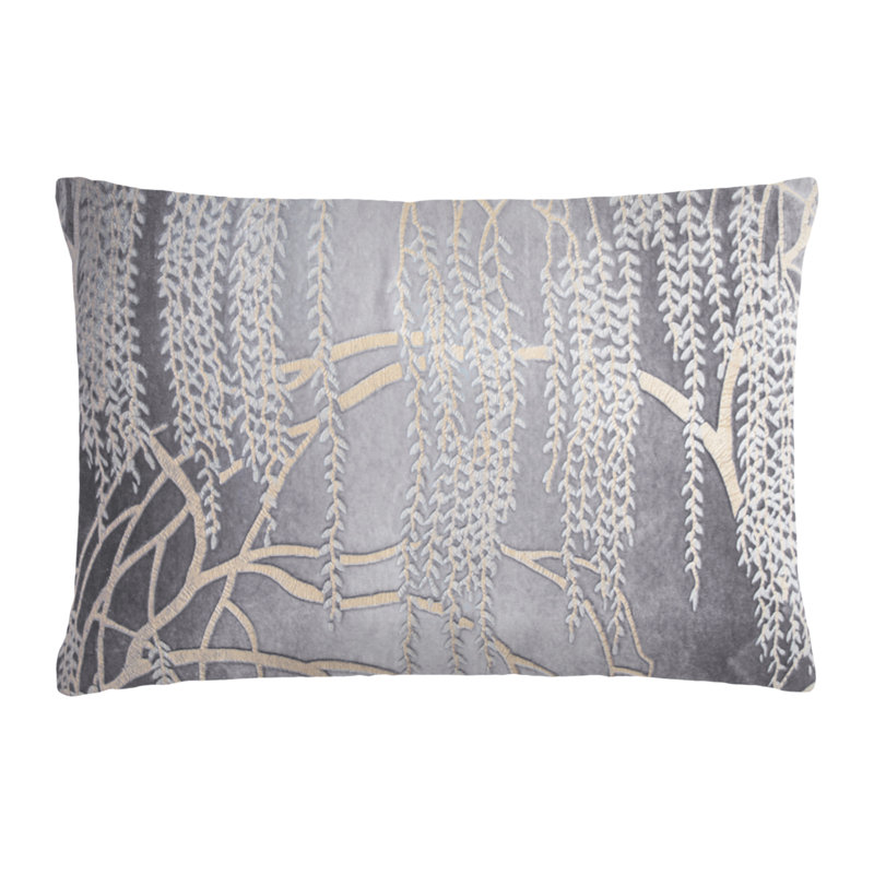 Willow Metallic Rectangular Velvet Pillow Cover & Insert, Coyote, Rectangle 14"H x 20"W