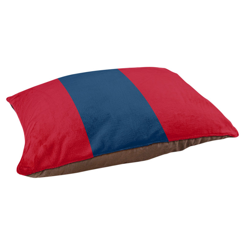 Coussin rectangulaire designer Los Angeles Anaheim, Petit (L 18 po x l 28 po), Rouge / bleu marine / rouge