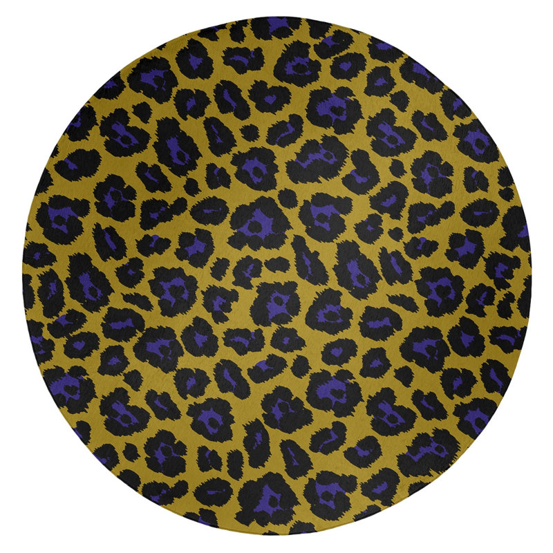 Animal Print Indoor Rug, Round 5'