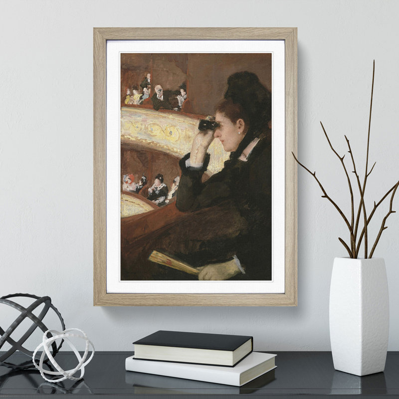 In the Loge by Mary Cassatt - Picture Frame Painting, 65cm H x 48cm W x 2cm D, Oak