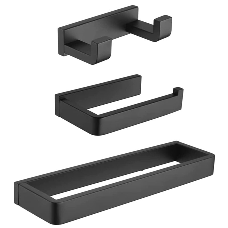3 - Piece Bathroom Hardware Set, Black