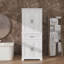 Grande armoire de rangement pour salle de bain avec tiroir, tablettes réglables et 2 armoires à portes-497456855