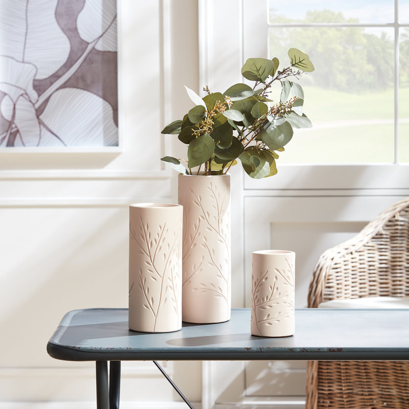 Eva Handmade Ceramic Table Vase, 6.25" H x 3" W x 3" D