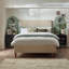 Rozy Luxury Fabric Upholstered Bed Frame - Crisp Minimalist Design Eco Fabric-1642450036-1642450035