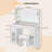 Ato Makeup Vanity Desk With Led Mirror & Power Outlets, Glass Top & 5 Drawers, Dressing Table With 2 Lighted Cabinets-1965067084