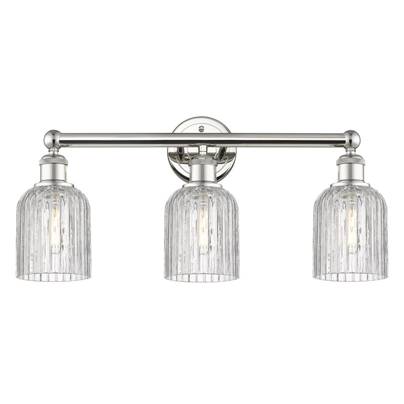 Abat-jour de salle de bain 3 lumières Edison Northgate, Clear, Nickel poli