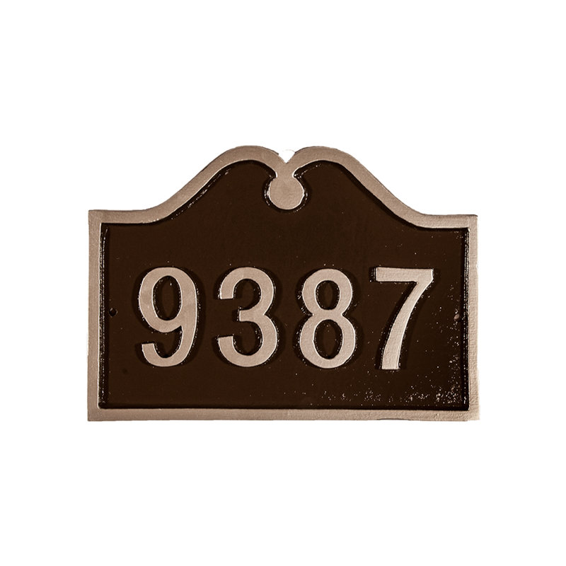 Plaque d’adresse murale sur 1 ligne Hillsdale, Bronze antique/ doré