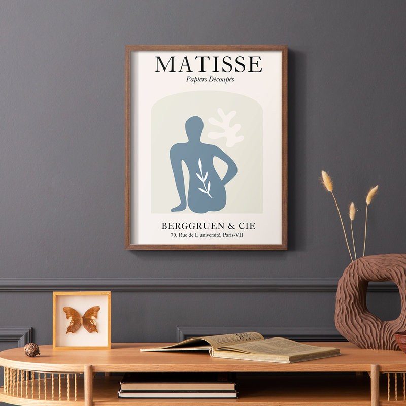 Matisse DVII, reproduction encadrée - bois massif, H 14 po x l 11 po, Brun
