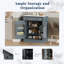 Armoire de cuisine autoportante moderne avec tiroir, tablettes réglables et portes, rangement pour bar café, gris-1500220947