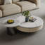 Table basse ronde en marbre clair de luxe léger-107443176