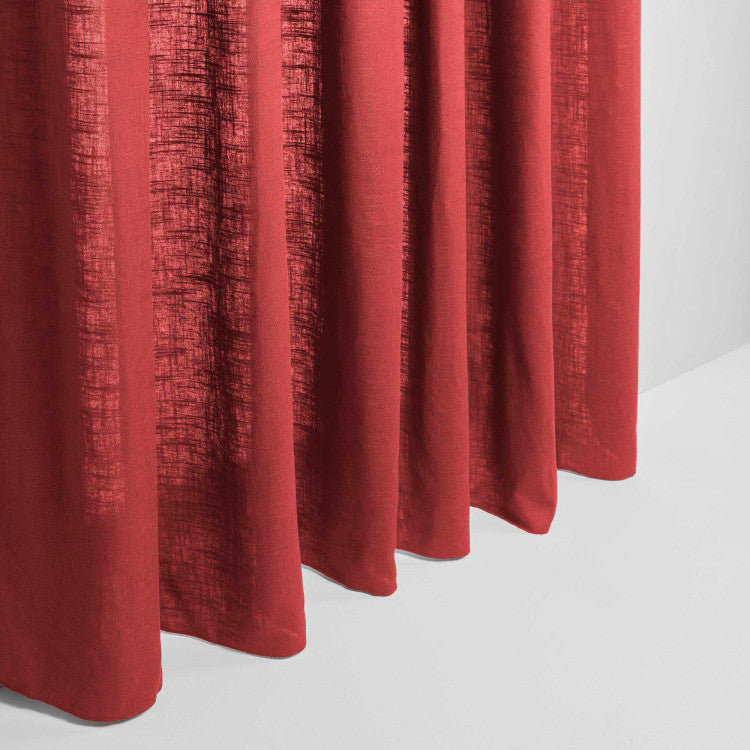 Bellavista Semi Sheer Curtain Single Panel, Width 145 x Drop 280cm, Bright Red