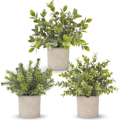 3-piece set of artificial plant pots