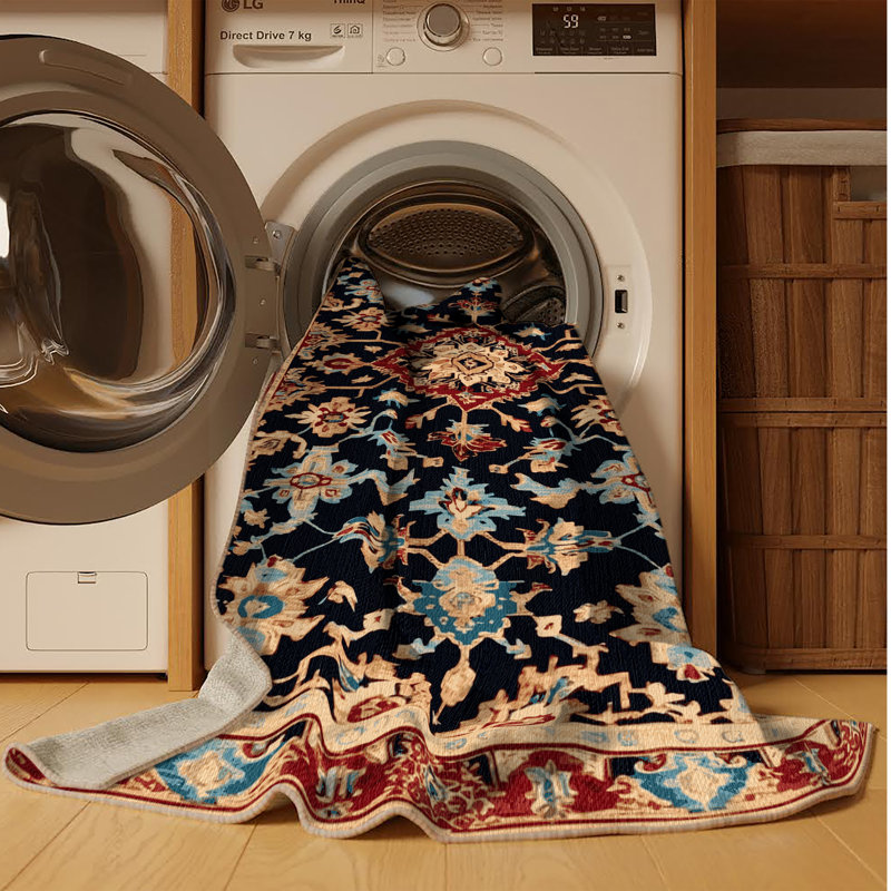 Machine Washable Turkish Beige Area Rug, Runner 2' x 4'