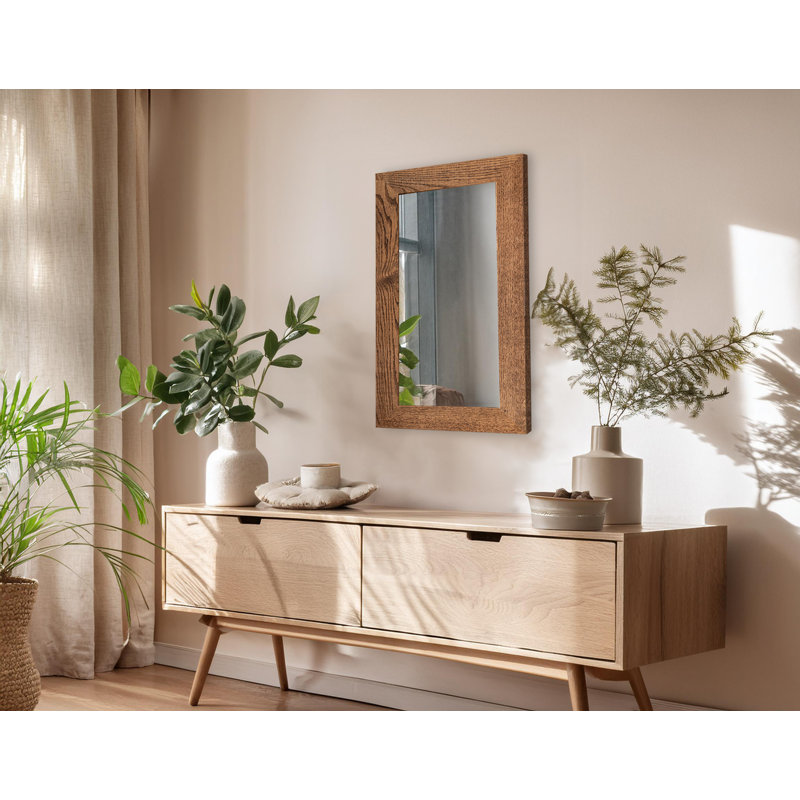 Miroir en bois franc Lark Manor ™ Ozark, 33 po x 18 po, Miel