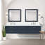 Meuble-lavabo double bleu 84 po X P 22 po D, plateau en marbre de culture et robinet-117825252